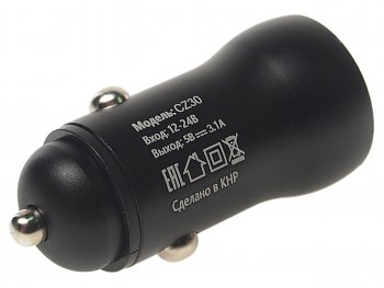 379 р. Устройство зарядное в прикуриватель 2USB 12V FAISON FAISON easy route black  с доставкой в г. Кемерово. Увеличить фотографию 2