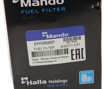 659 р. Фильтр топливный HYUNDAI HD65,72,78,County дв.D4AL ЕВРО-2,D4DB MANDO MANDO eff00005t  с доставкой в г. Кемерово. Увеличить фотографию 2