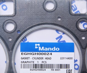1 099 р. Прокладка головки блока HYUNDAI Porter 2 дв.D4CB t=1.00мм (G) MANDO MANDO eghgh00024  с доставкой в г. Кемерово. Увеличить фотографию 2