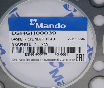 1 299 р. Прокладка головки блока HYUNDAI Grandeur (02-) KIA Sorento (02-) (3.5) левая (G) MANDO MANDO eghgh00039 MANDO eghgh00039  с доставкой в г. Кемерово. Увеличить фотографию 2