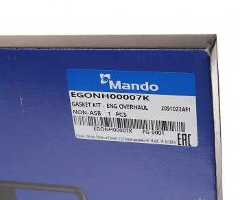 1 999 р. Прокладка двигателя HYUNDAI Getz (02-) (1.3) комплект (AF) MANDO MANDO egonh00007k MANDO egonh00007k  с доставкой в г. Кемерово. Увеличить фотографию 6
