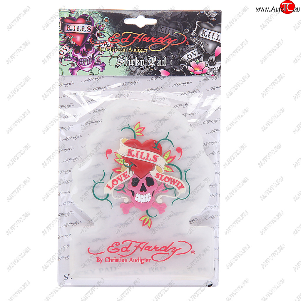 83 р. Коврик на панель приборов противоскользящий прозрачный Love Kills Slowly ED HARDY ED HARDY eh-00128t  с доставкой в г. Кемерово