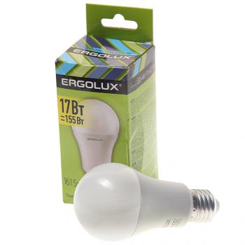 124 р. Лампа светодиодная Е27 A60 17W (155W) 220V теплый ERGOLUX ERGOLUX el-led-a60-17w-e27-3k  с доставкой в г. Кемерово. Увеличить фотографию 1