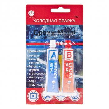 249 р. Клей эпоксидный двухкомпонентный черный 57г Epoxy Metal АСТАТ НПК АСТАТ em-57  с доставкой в г. Кемерово. Увеличить фотографию 1