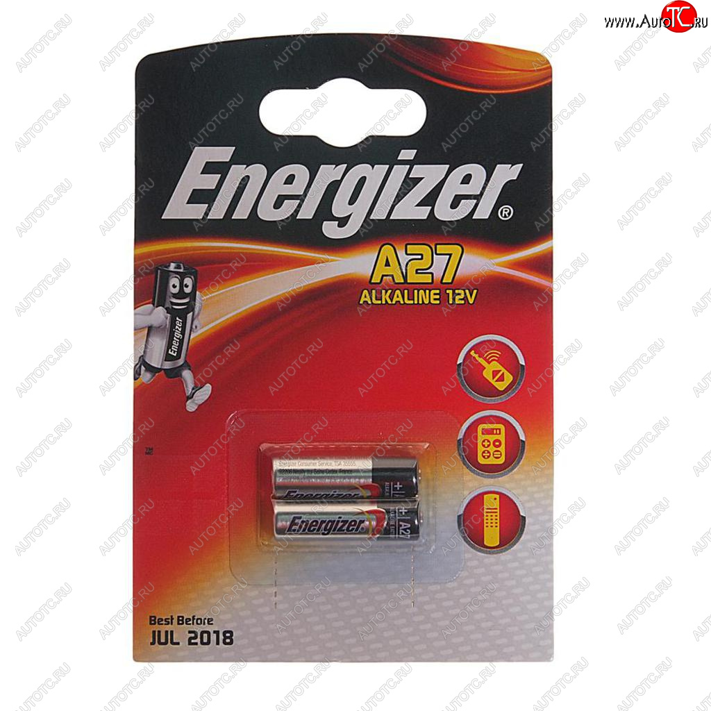 399 р. Батарейка A27 MN27 12V (пульт сигнализации) блистер (2шт.) Alkaline ENERGIZER ENERGIZER en-e27a(2)бл  с доставкой в г. Кемерово