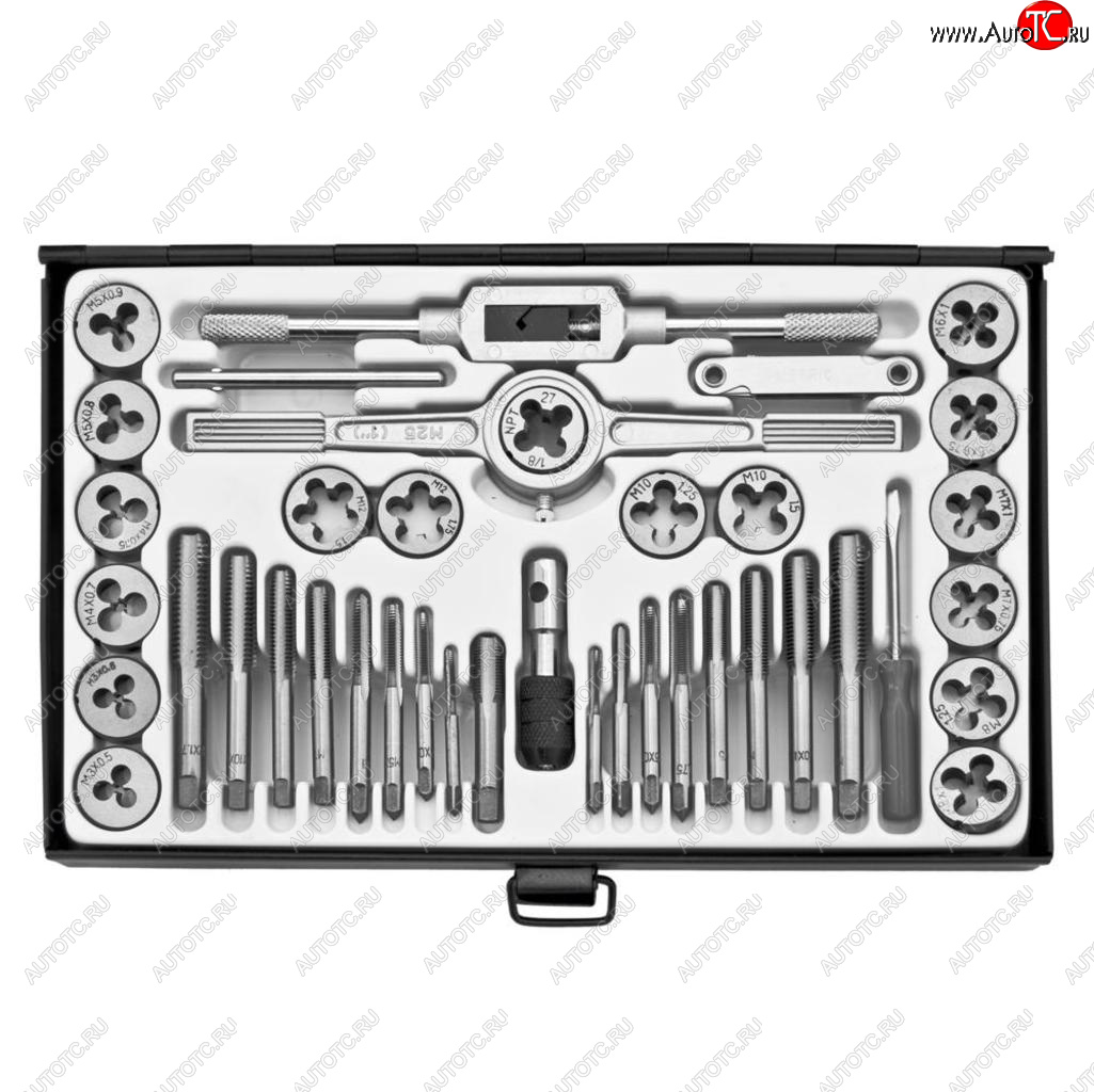 3 599 р. Набор метчиков и плашек метрический 40 предметов ЭВРИКА ЭВРИКА er-00401  с доставкой в г. Кемерово
