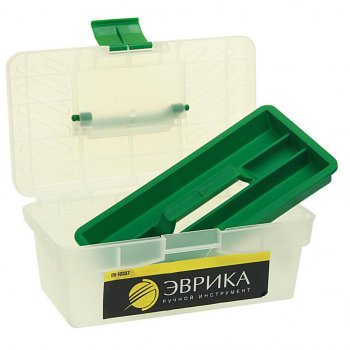 299 р. Ящик для инструмента 285х155х125мм прозрачный ЭВРИКА ЭВРИКА er-10337  с доставкой в г. Кемерово. Увеличить фотографию 2