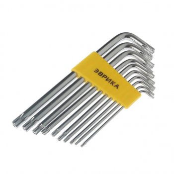 449 р. Набор ключей TORX T9-Т50 Г-образных удлиненных 10 предметов ЭВРИКА ЭВРИКА er-15101lt  с доставкой в г. Кемерово. Увеличить фотографию 2