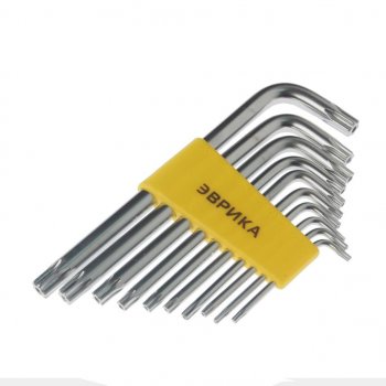 359 р. Набор ключей TORX T9-Т50 Г-образных 10 предметов ЭВРИКА ЭВРИКА er-15101t  с доставкой в г. Кемерово. Увеличить фотографию 2