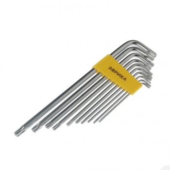 479 р. Набор ключей TORX T9-Т50 Г-образных экстрадлинных 10 предметов ЭВРИКА ЭВРИКА er-15101xlt  с доставкой в г. Кемерово. Увеличить фотографию 2