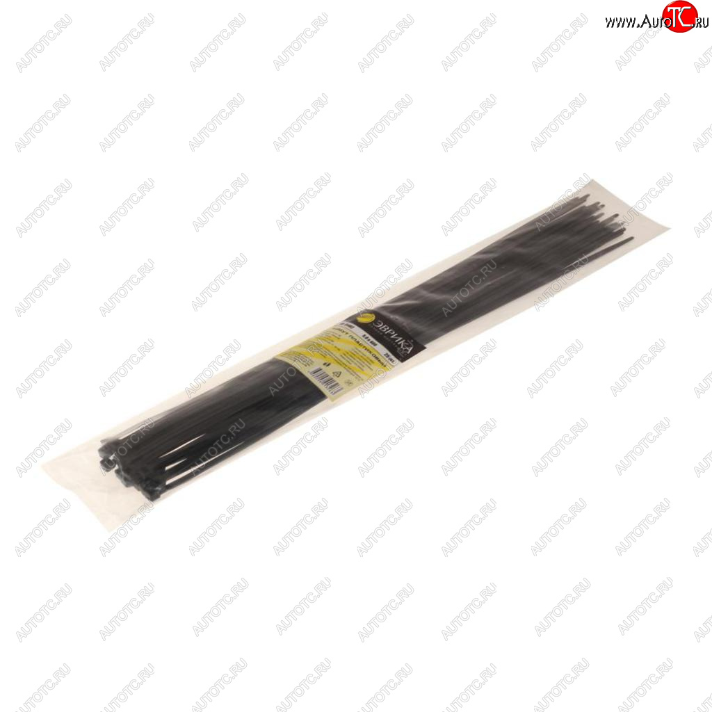 117 р. Хомут-стяжка 400х5.0 пластик черный (25шт.) ЭВРИКА ЭВРИКА er-15402  с доставкой в г. Кемерово