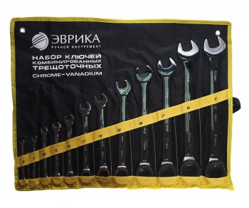 4 999 р. Набор ключей комбинированных 6-32мм трещоточных 12 предметов в сумке ЭВРИКА ЭВРИКА er-20632  с доставкой в г. Кемерово. Увеличить фотографию 1