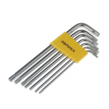 379 р. Набор ключей TORX T10-Т40 Г-образных удлиненных 7 предметов ЭВРИКА ЭВРИКА er-25107lt  с доставкой в г. Кемерово. Увеличить фотографию 2
