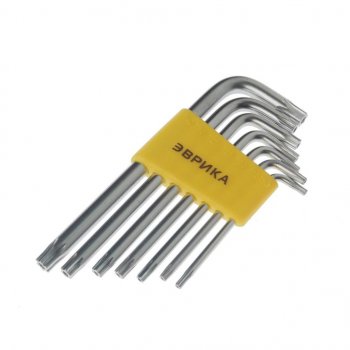 284 р. Набор ключей TORX T10-Т40 Г-образных 7 предметов ЭВРИКА ЭВРИКА er-25107t  с доставкой в г. Кемерово. Увеличить фотографию 2