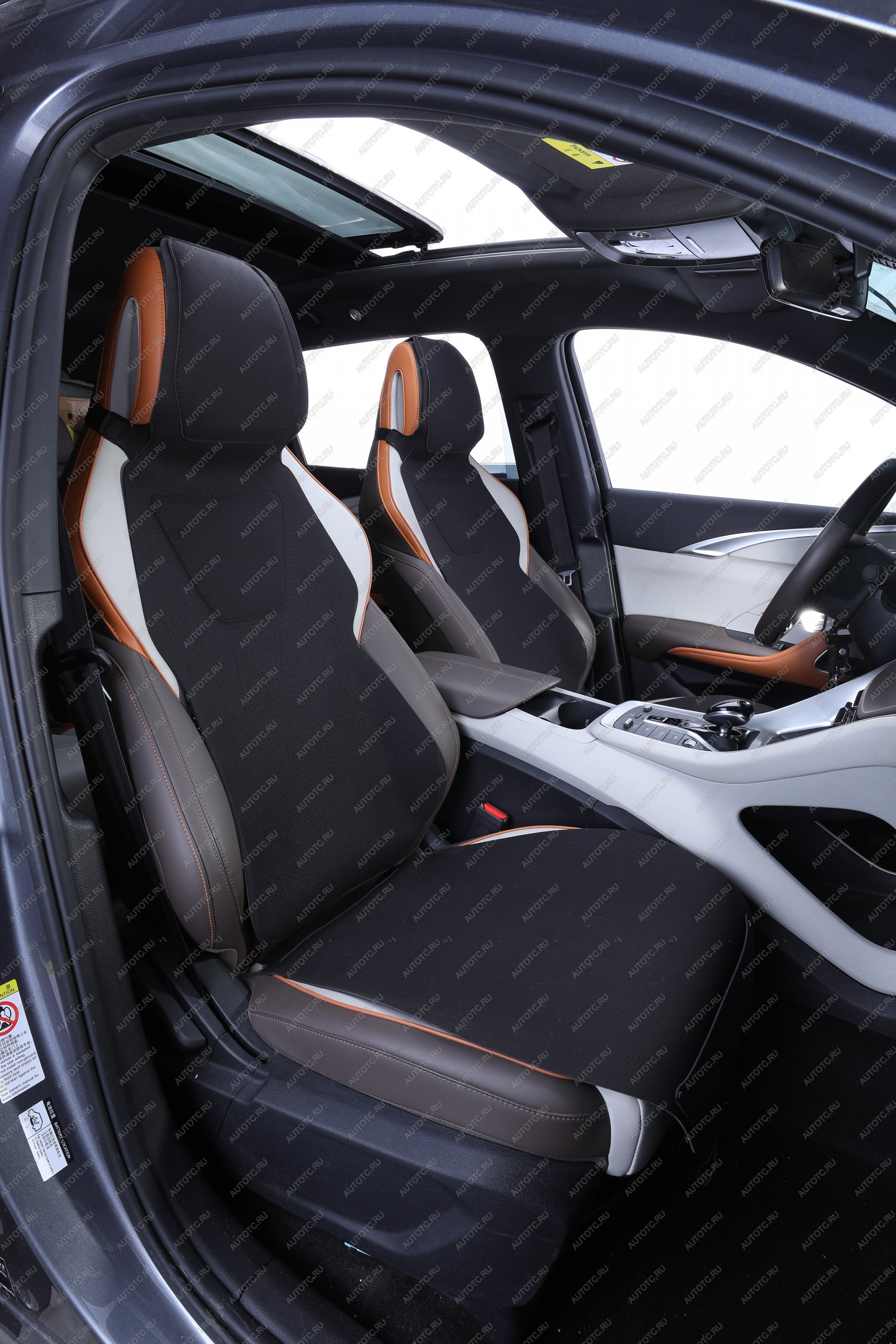 2 399 р. Накидка на сиденье (Air Spor алькантара) Автопилот Geely Emgrand X7 дорестайлинг (2011-2015) (черный)  с доставкой в г. Кемерово