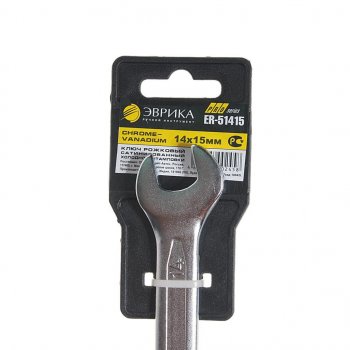 135 р. Ключ рожковый 14х15мм CrV Pro ЭВРИКА ЭВРИКА er-51415  с доставкой в г. Кемерово. Увеличить фотографию 2