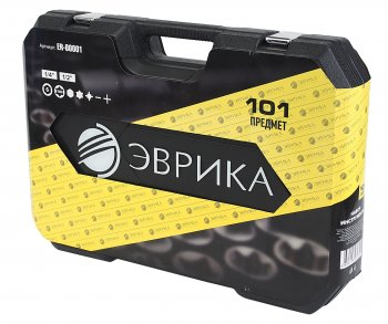 7 299 р. Набор инструментов 101 предмет слесарно-монтажный 1/4,1/2 6-ти гран. ЭВРИКА ЭВРИКА er-80001 ЭВРИКА er-80001  с доставкой в г. Кемерово. Увеличить фотографию 6