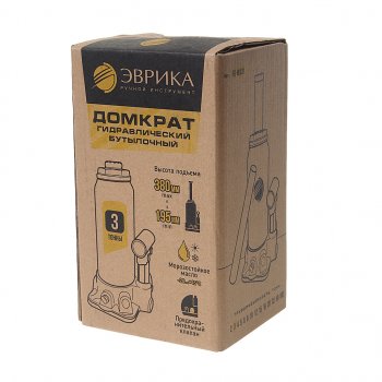 1 459 р. Домкрат бутылочный 3т 195-380мм с клапаном (ремкомплект) ЭВРИКА ЭВРИКА er-80031  с доставкой в г. Кемерово. Увеличить фотографию 3
