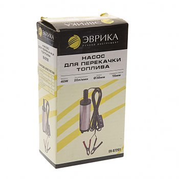 1 159 р. Насос для перекачки топлива 12V 20лмин. d=38мм 16мм 40W ЭВРИКА ЭВРИКА er-87201  с доставкой в г. Кемерово. Увеличить фотографию 2
