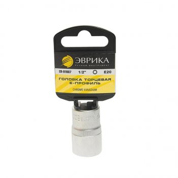 93 р. Головка торцевая 12 TORX E20 с держателем ЭВРИКА ЭВРИКА er-91607h  с доставкой в г. Кемерово. Увеличить фотографию 1