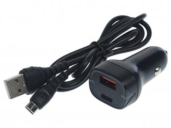 539 р. Устройство зарядное в прикуриватель 1USB 12V кабель micro USB EARLDOM EARLDOM es-cc2m black  с доставкой в г. Кемерово. Увеличить фотографию 1