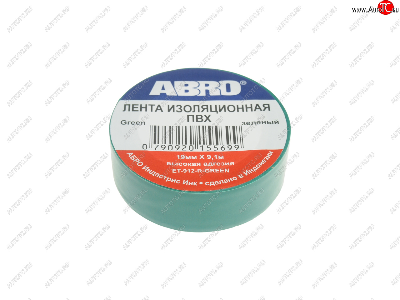 52 р. Изолента ПВХ зеленая 18ммх9.1м ABRO ABRO et-912-18-10-grn-rw  с доставкой в г. Кемерово