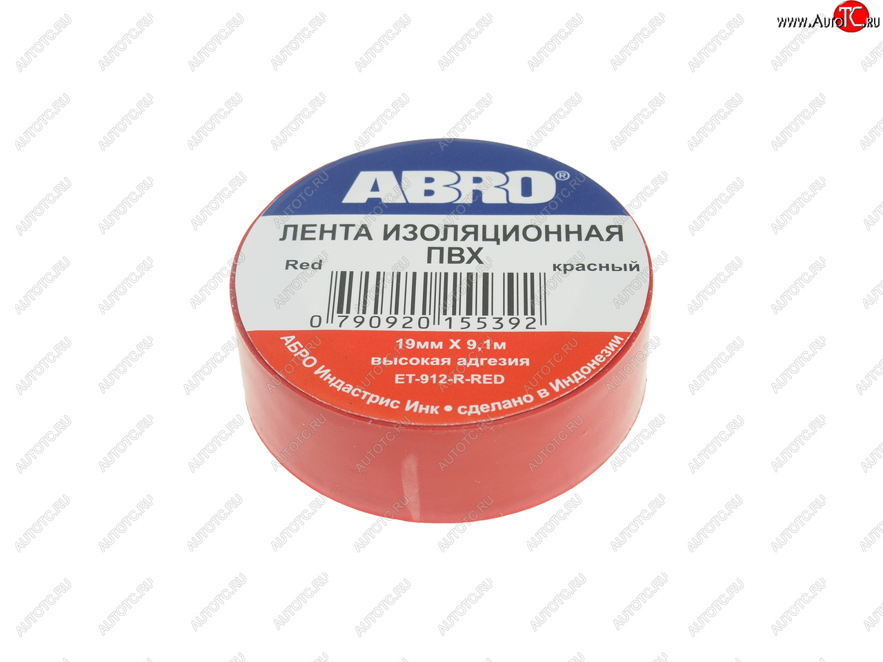 52 р. Изолента ПВХ красная 18ммх9.1м ABRO ABRO et-912-18-10-red-rw  с доставкой в г. Кемерово
