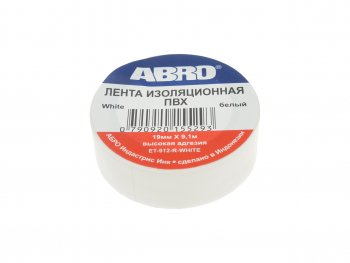 51 р. Изолента ПВХ белая 18ммх9.1м ABRO ABRO et-912-18-10-wht-rw  с доставкой в г. Кемерово. Увеличить фотографию 1