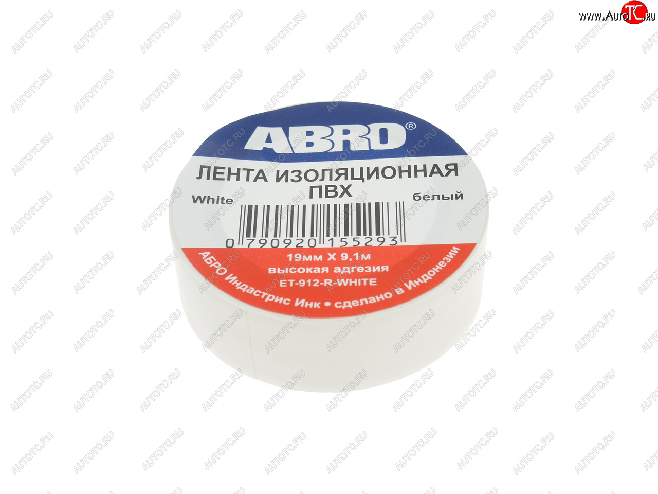 51 р. Изолента ПВХ белая 18ммх9.1м ABRO ABRO et-912-18-10-wht-rw  с доставкой в г. Кемерово