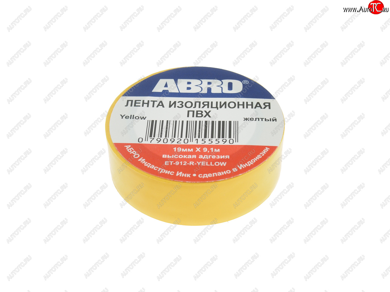 52 р. Изолента ПВХ желтая 18ммх9.1м ABRO ABRO et-912-18-10-ylw-rw  с доставкой в г. Кемерово
