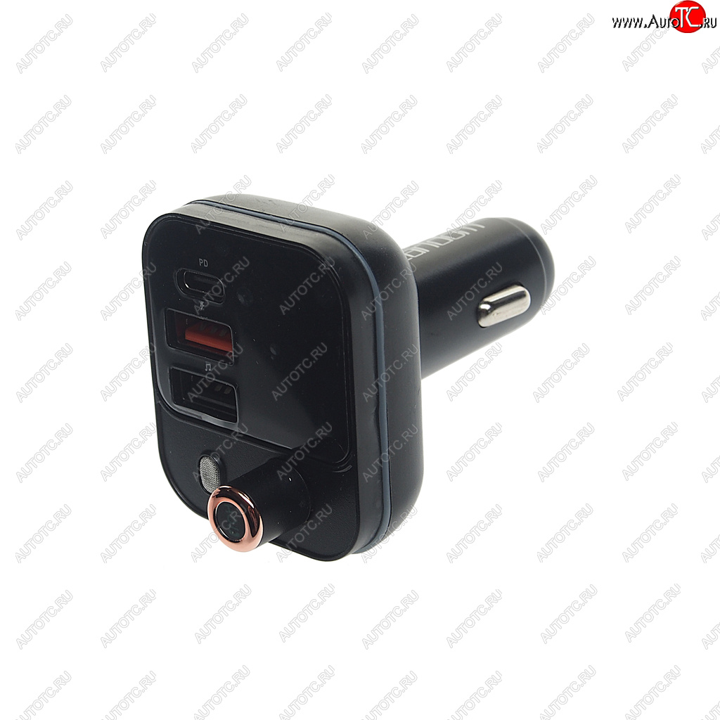 859 р. Устройство зарядное в прикуриватель с трансмиттером (bluetooth,hands free) EARLDOM EARLDOM et-m87 black  с доставкой в г. Кемерово