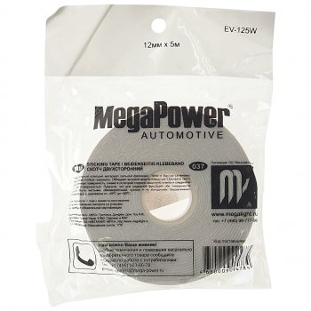 36 р. Скотч двухсторонний 12ммх5м белый MEGAPOWER MEGAPOWER-AUTOMOTIVE ev-125w  с доставкой в г. Кемерово. Увеличить фотографию 1