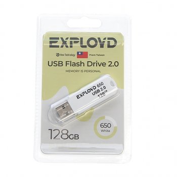 899 р. Карта памяти USB 128GB EXPLOYD EXPLOYD ex-128gb-650-white  с доставкой в г. Кемерово. Увеличить фотографию 1