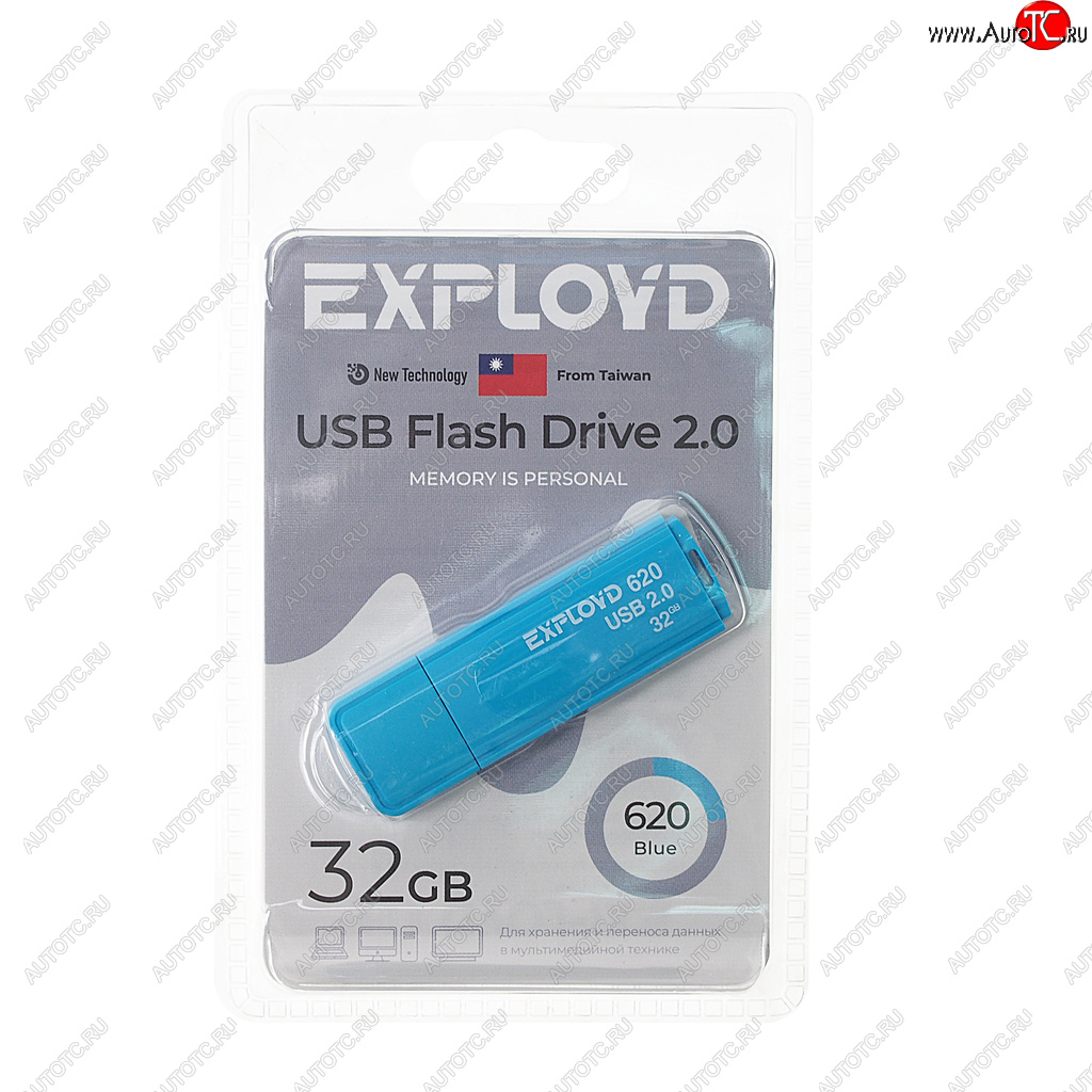 499 р. Карта памяти USB 32GB EXPLOYD EXPLOYD ex-32gb-620-blue  с доставкой в г. Кемерово