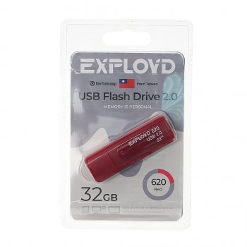 529 р. Карта памяти USB 32GB EXPLOYD EXPLOYD ex-32gb-620-red  с доставкой в г. Кемерово. Увеличить фотографию 1