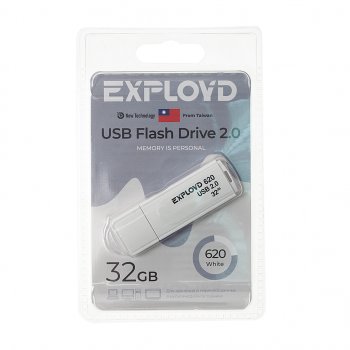 539 р. Карта памяти USB 32GB EXPLOYD EXPLOYD ex-32gb-620-white  с доставкой в г. Кемерово. Увеличить фотографию 1