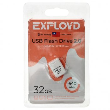519 р. Карта памяти USB 32GB EXPLOYD EXPLOYD ex-32gb-640-white  с доставкой в г. Кемерово. Увеличить фотографию 1