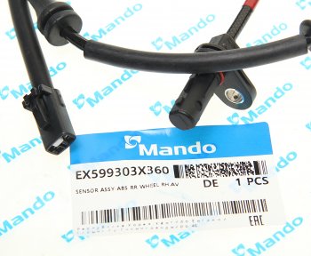 659 р. Датчик АБС HYUNDAI Elantra (11-) колеса заднего правого MANDO MANDO ex599303x360 MANDO ex599303x360  с доставкой в г. Кемерово. Увеличить фотографию 2