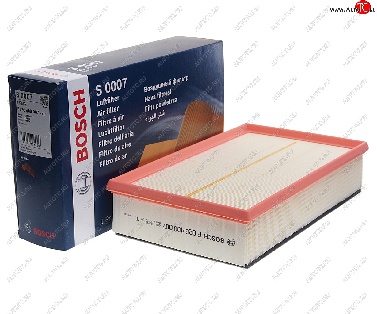 1 339 р. Фильтр воздушный VW T5 (03-) (для пыльных условий) BOSCH BOSCH f026400007  с доставкой в г. Кемерово