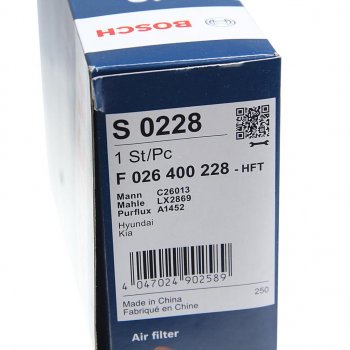 859 р. Фильтр воздушный HYUNDAI ix35 (10-),Tucson (10-) KIA Sportage (10-) BOSCH BOSCH f026400228  с доставкой в г. Кемерово. Увеличить фотографию 2