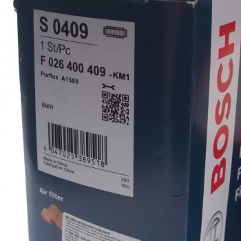 3 399 р. Фильтр воздушный BMW 3 (F30),5 (F10),X3 (F25),X5 (F15) (3.0) BOSCH BOSCH f026400409  с доставкой в г. Кемерово. Увеличить фотографию 3