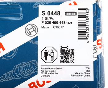 1 069 р. Фильтр воздушный HYUNDAI Santa Fe (12-) (2.4) KIA Sorento (12-) (2.4) BOSCH BOSCH f026400448  с доставкой в г. Кемерово. Увеличить фотографию 4