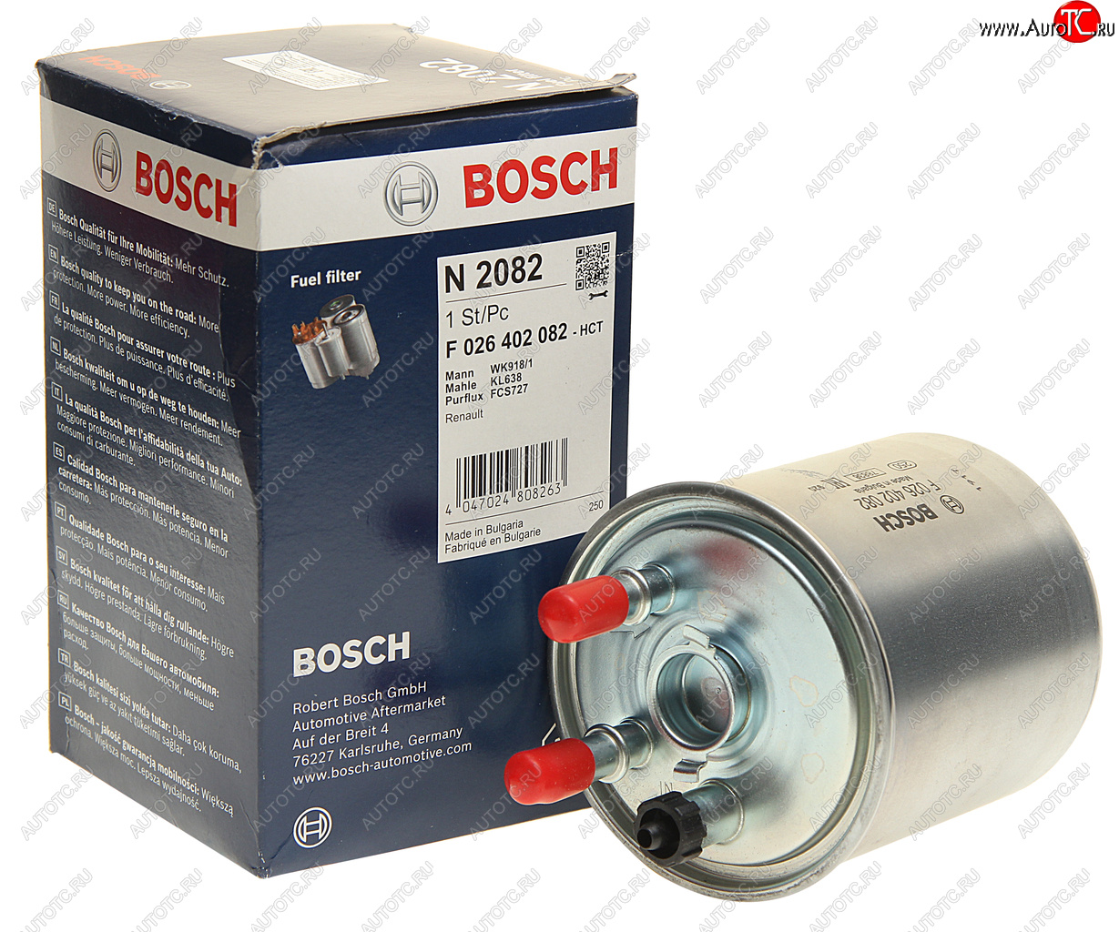 2 499 р. Фильтр топливный RENAULT Laguna 3 (09-) (2.0 D),Kangoo 2 (1.5 D) BOSCH BOSCH f026402082 BOSCH f026402082  с доставкой в г. Кемерово
