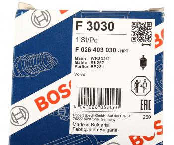 1 699 р. Фильтр топливный VOLVO S60,S80,V70 (03-) BOSCH BOSCH f026403030  с доставкой в г. Кемерово. Увеличить фотографию 4