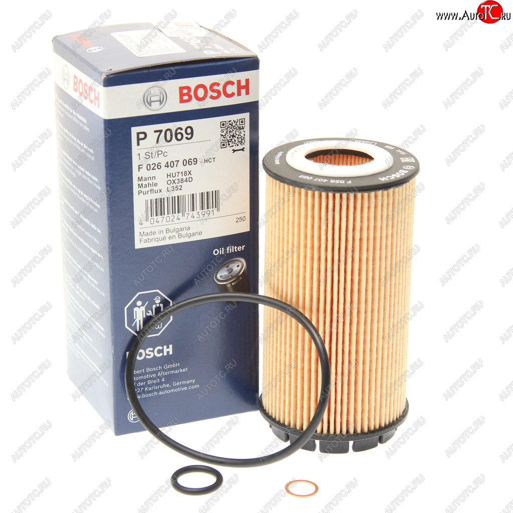 629 р. Фильтр масляный HYUNDAI Trajet (00-),Santa Fe (00-) BOSCH BOSCH f026407069  с доставкой в г. Кемерово