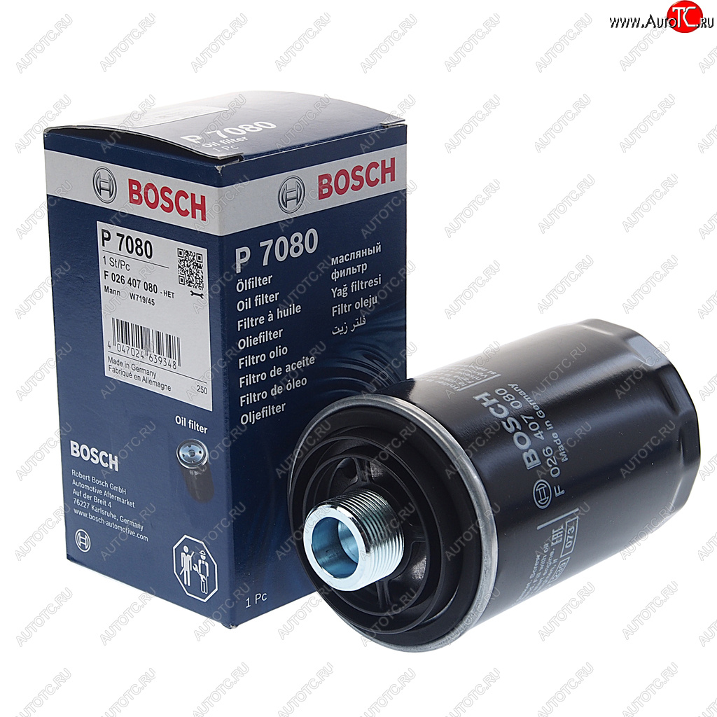 1 129 р. Фильтр масляный VW AUDI (04-) (1.82.0) (TSITFSI) BOSCH BOSCH f026407080  с доставкой в г. Кемерово