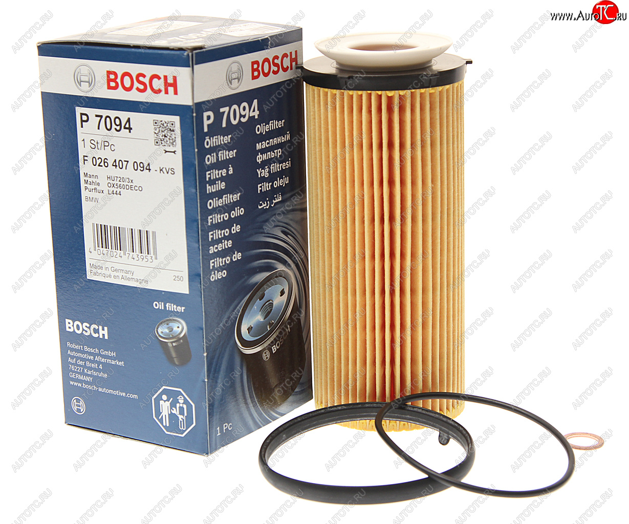 1 389 р. Фильтр масляный BMW 3 (E90),5 (F10),7 (F01),X5 (E70),X6 (E71) BOSCH BOSCH f026407094 BOSCH f026407094  с доставкой в г. Кемерово