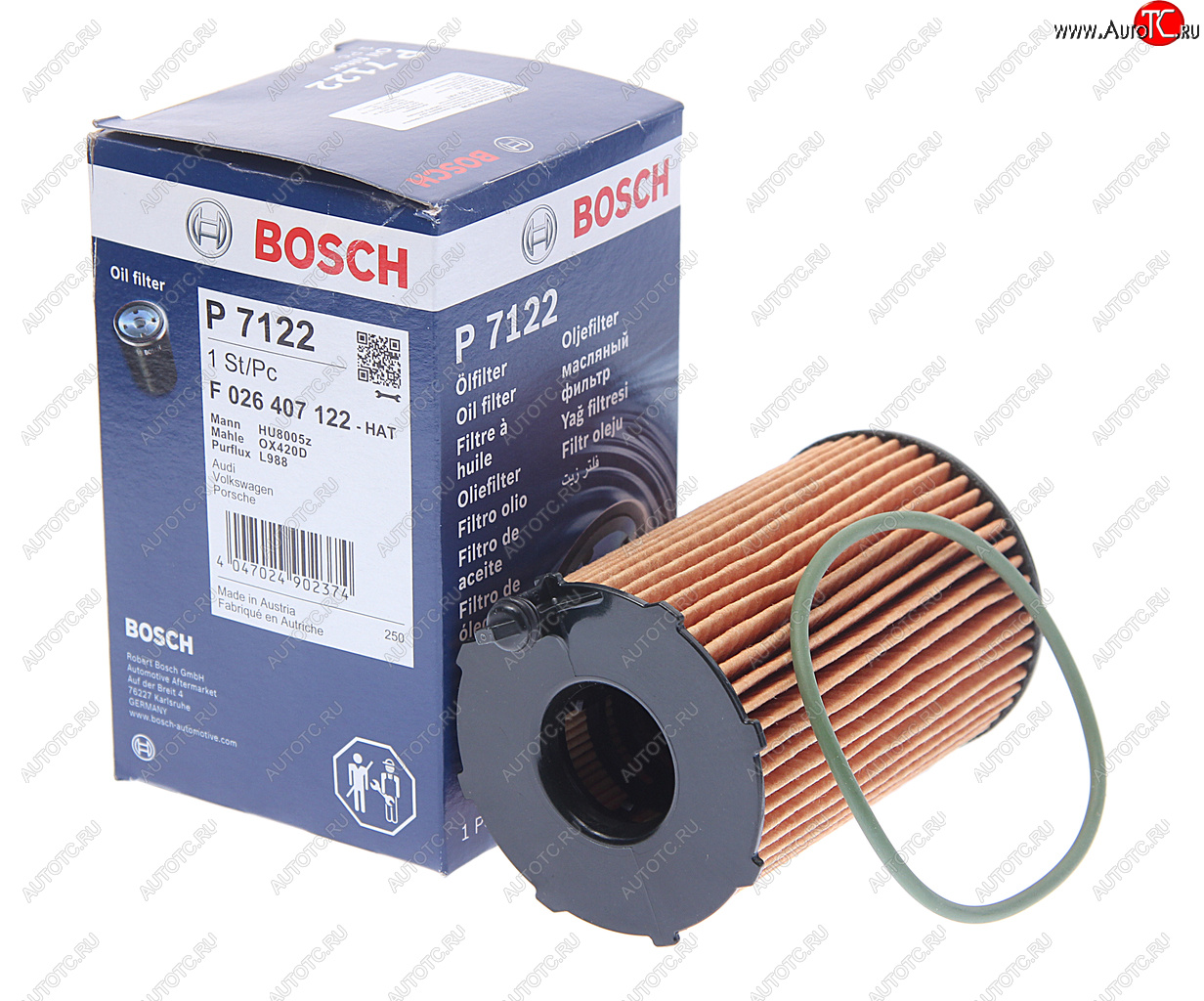 1 039 р. Фильтр масляный VW Touareg (10-) AUDI A4,A5,S5 (11-),Q5 (12-) (3.0 TDI) BOSCH BOSCH f026407122  с доставкой в г. Кемерово