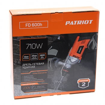 6 299 р. Дрель ударная 710Вт PATRIOT PATRIOT fd 600h  с доставкой в г. Кемерово. Увеличить фотографию 3