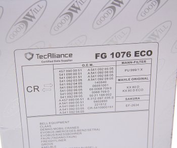 1 099 р. Фильтр топливный КАМАЗ-5490 MERCEDES Actros GOODWILL GOODWILL fg 1076 eco GOODWILL fg 1076 eco  с доставкой в г. Кемерово. Увеличить фотографию 3